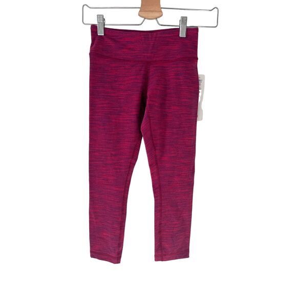 LULULEMON Wunder Under Crop  Jacquard Flaming Tomato Bumble Berry  size 2 NWT - Picture 1 of 14